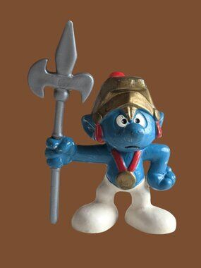 5/$25 Vintage Schleich Roman Knight Smurf  #20109 PVC Figure
